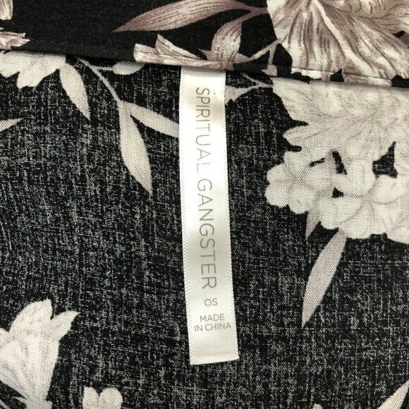 Spiritual GANGSTER - Black & Taupe Floral Tie Front Kimono - ONE SIZE - Picture 4 of 6